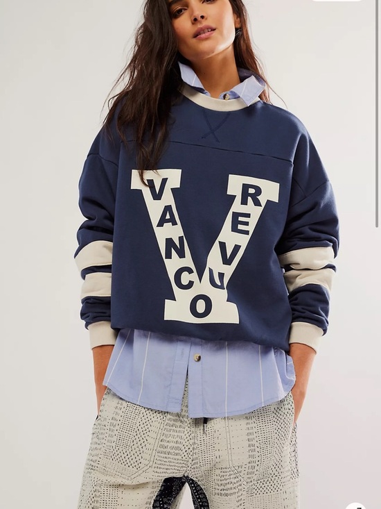 Free People Tops - Falling Forward Vancouver Hockey Crew Neck